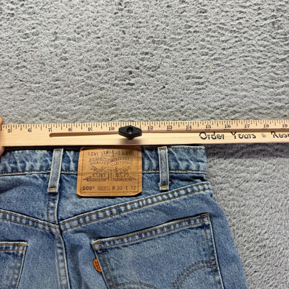 Vintage Levi's 505 Jeans Mens 30x32 Blue Cotton Denim Straight Streetwear Faded